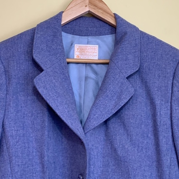 Pendleton | Vintage 100% Wool Tweed Lavender Pure Virgin Wool Blazer Jacket S/M - Picture 3 of 17